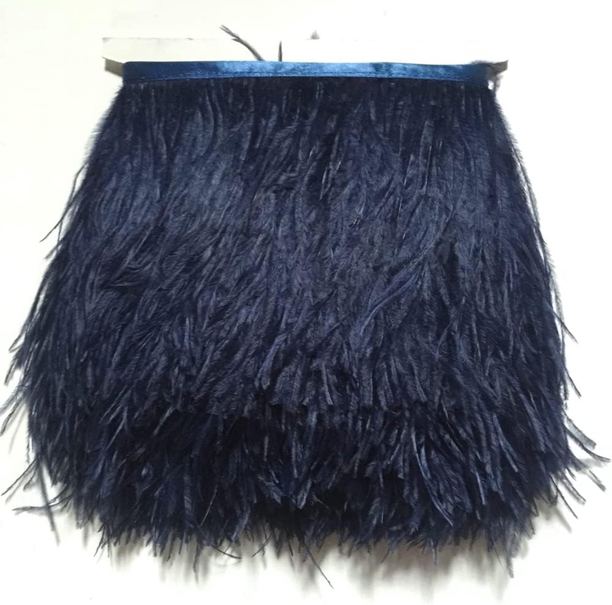 Struisvogelveren trim pony gebruikt bruiloft naaien ambachten kostuums decoratie pakket van 2 meter (marineblauw)