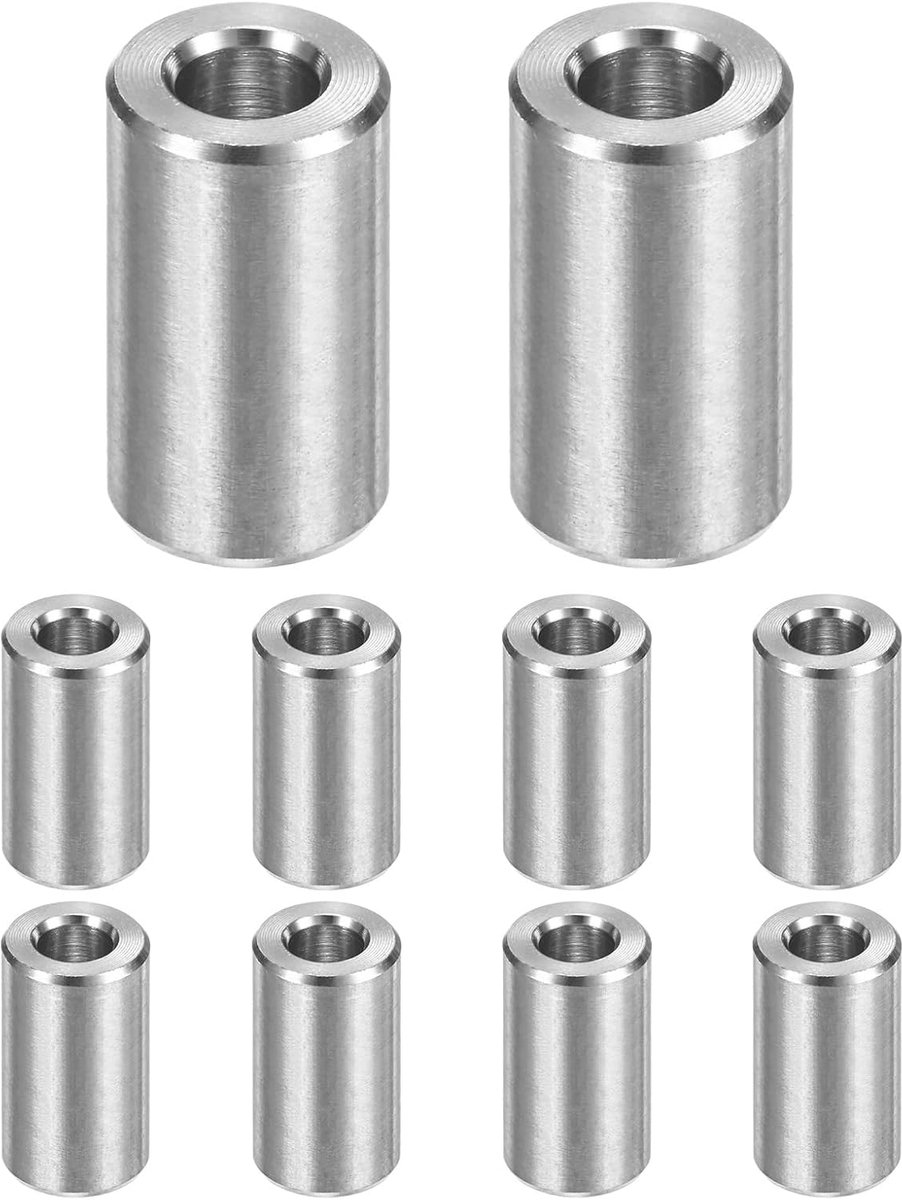 10 STKS M5 304 Rvs Spacers 5mm ID x 10mm OD x 18mm l Metalen Schroef Standoff Bus Plain Finish Ronde Spacer 304 Rvs voor Schroeven Bouten Zilver