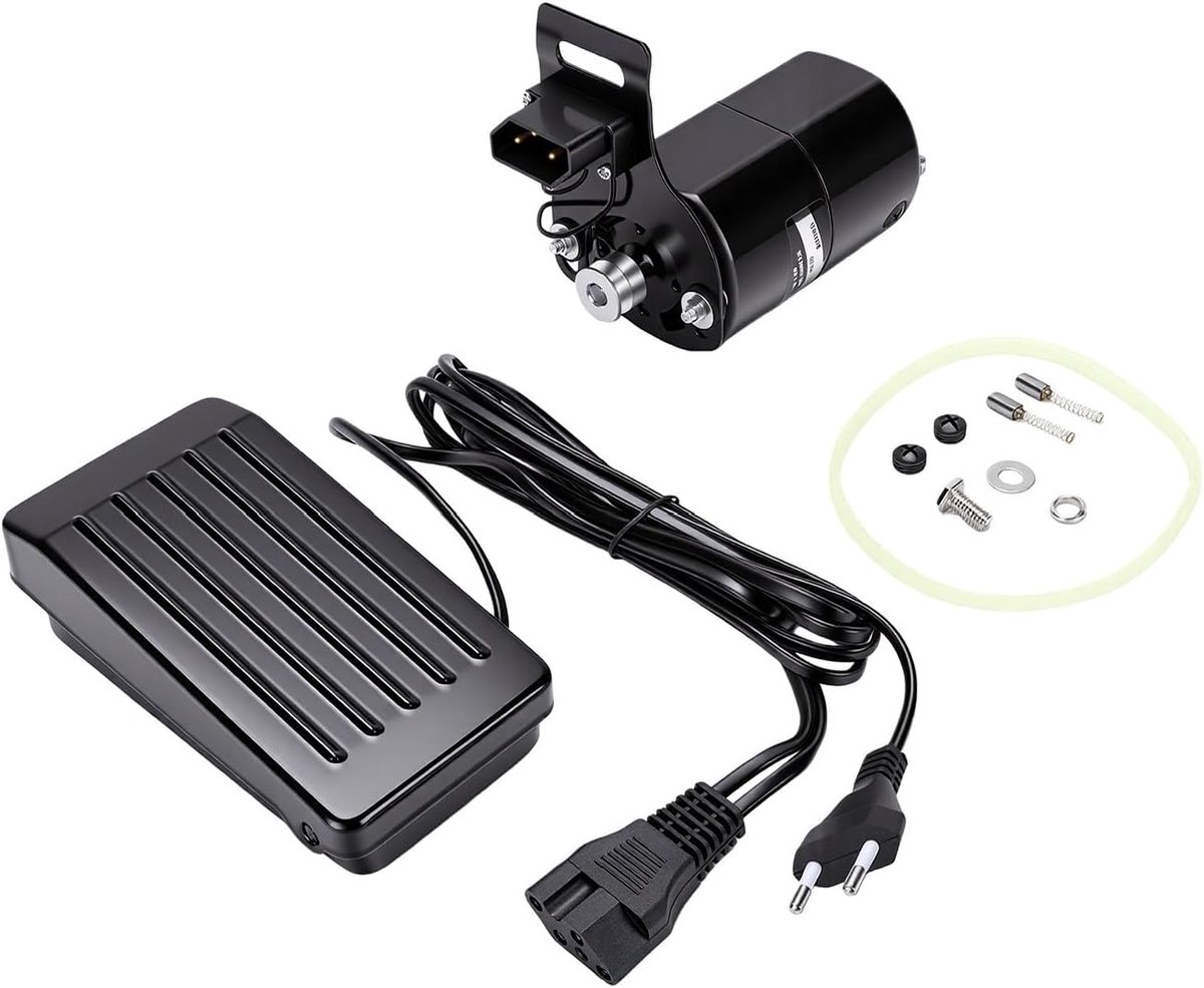 250W Naaimachinemotor, 12000 RPM Hogesnelheidsvoetpedaalmotorset, Zware Vintage Naaimachinemotorvervanging voor Huishoudens, Oude Huishoudelijke, Industriële Modellen