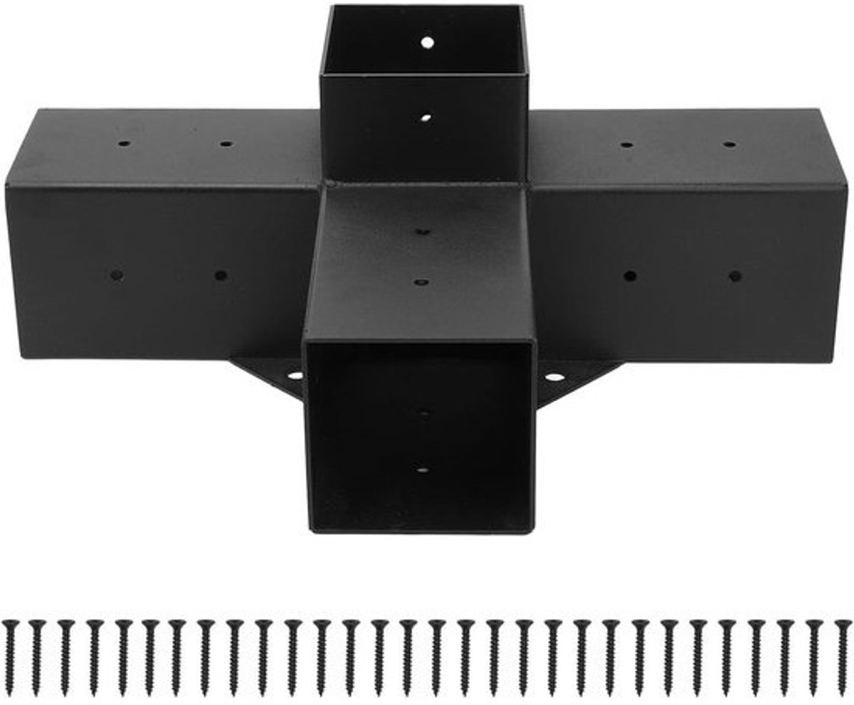 Hoekverbinder voor pergola - Beugel voor gazebo - Houtverbinding - Volledig gelast - 9.25 cm - Zilver
