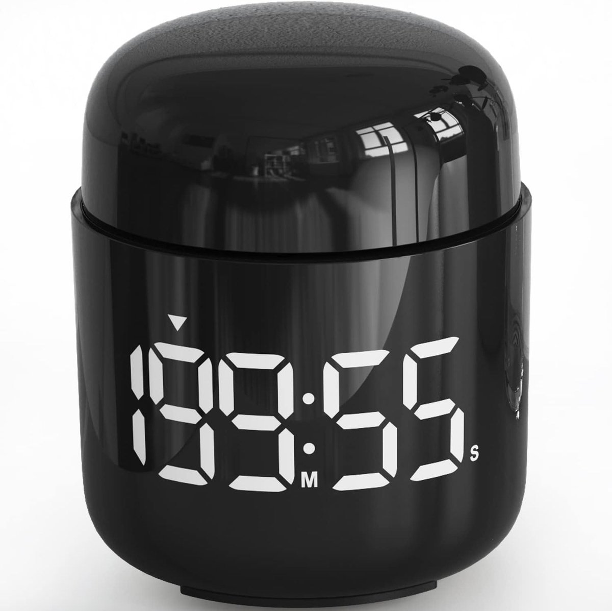 Keukentimer, countdown countup timer met groot LED-display volumeregeling, timer om te koken, klaslokaal tijd voor kinderen en leraren (zwart)