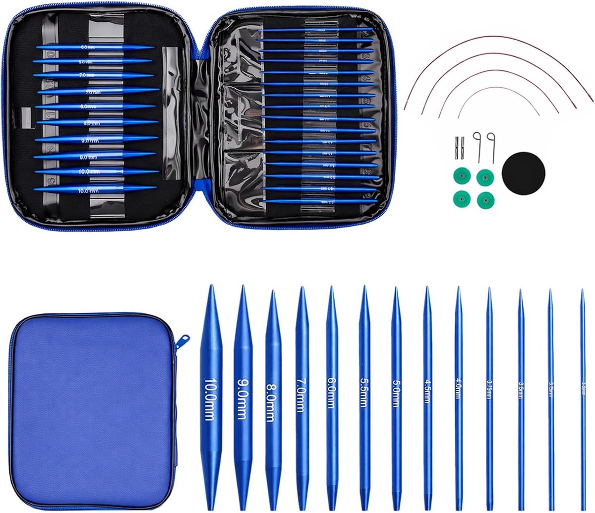 Rondbreinaaldenset, 26 stuks 3,0-10,0 mm breinaaldenset (blauw)