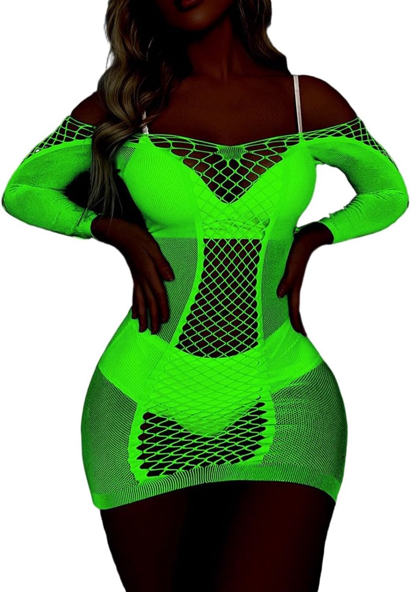 Dameslingerie, kant, babydoll, nachtkleding, babydoll, hoge taille, benadrukt de taille, slank design, A30