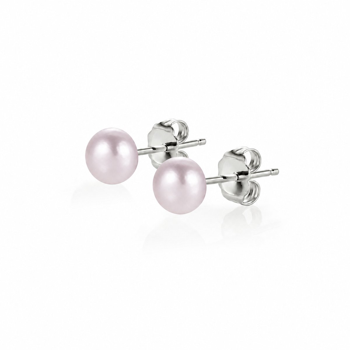 PROUD PEARLS® pareloorbellen knopjes met lila parels 7mm