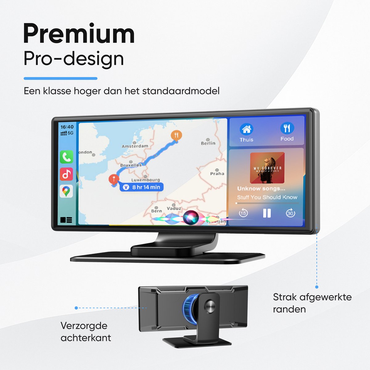 CarMe CarPlay Scherm PRO 10 Inch - Premium Design - Apple CarPlay & Android Auto (Draadloos) - Touchscreen - Navigatiesysteem auto - Android Auto scherm — cadeau in Gadgets - foto 3