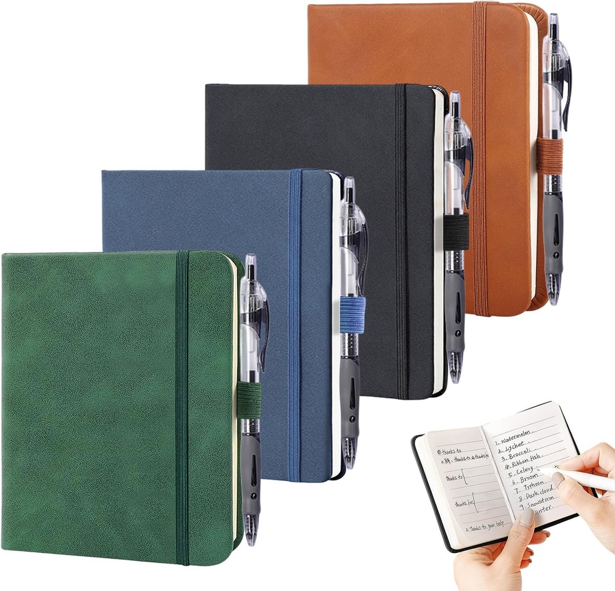 Notitieboeken klein A7 - 4 stuks - hoogwaardige papier - perfect voor school en reizen - ShopVlot