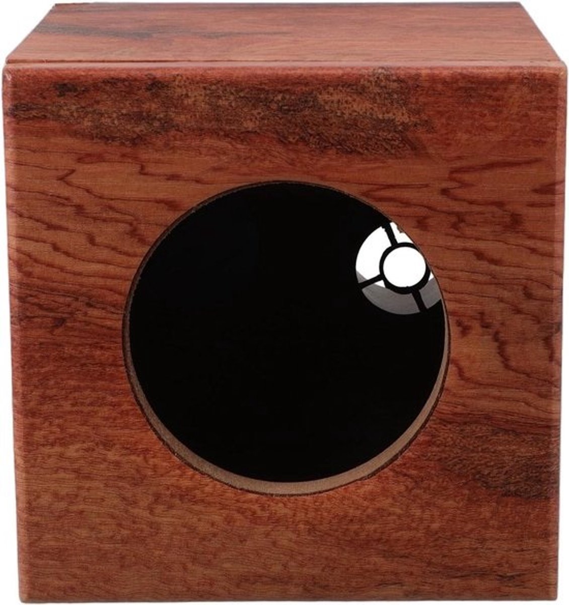 GARVALON gestreepte houten speakerbox - Universele auto-luidsprekerbehuizing - Khaki - 16.80 x 16.80 x 16.80 cm