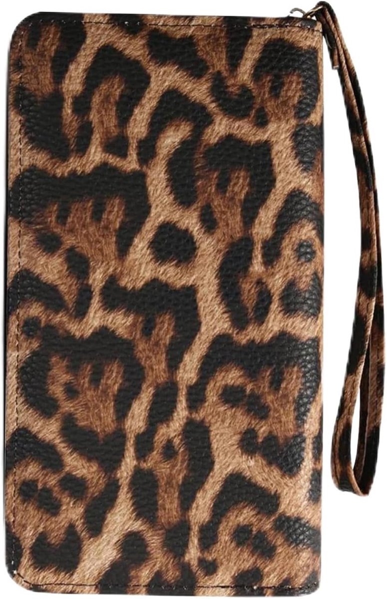 Damesportemonnee lang - retro luipaardprint - stijlvolle ritssluiting - perfect voor casual en elegante outfits - ShopVlot