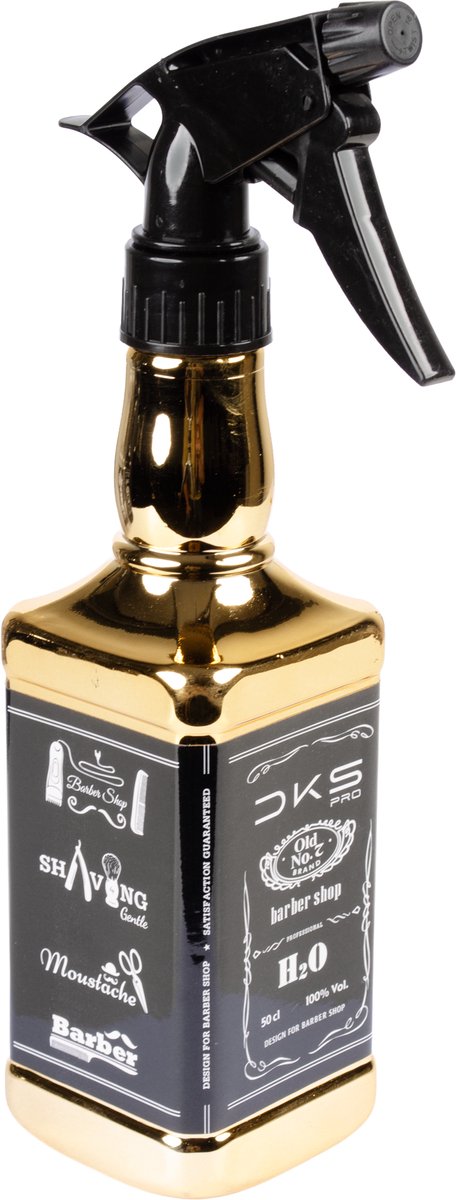 DKS Pro Barber Waterspuit Gold 500ml - Professionele Kappers Sprayfles en Haarverstuiver met Verstelbare Sproeikop