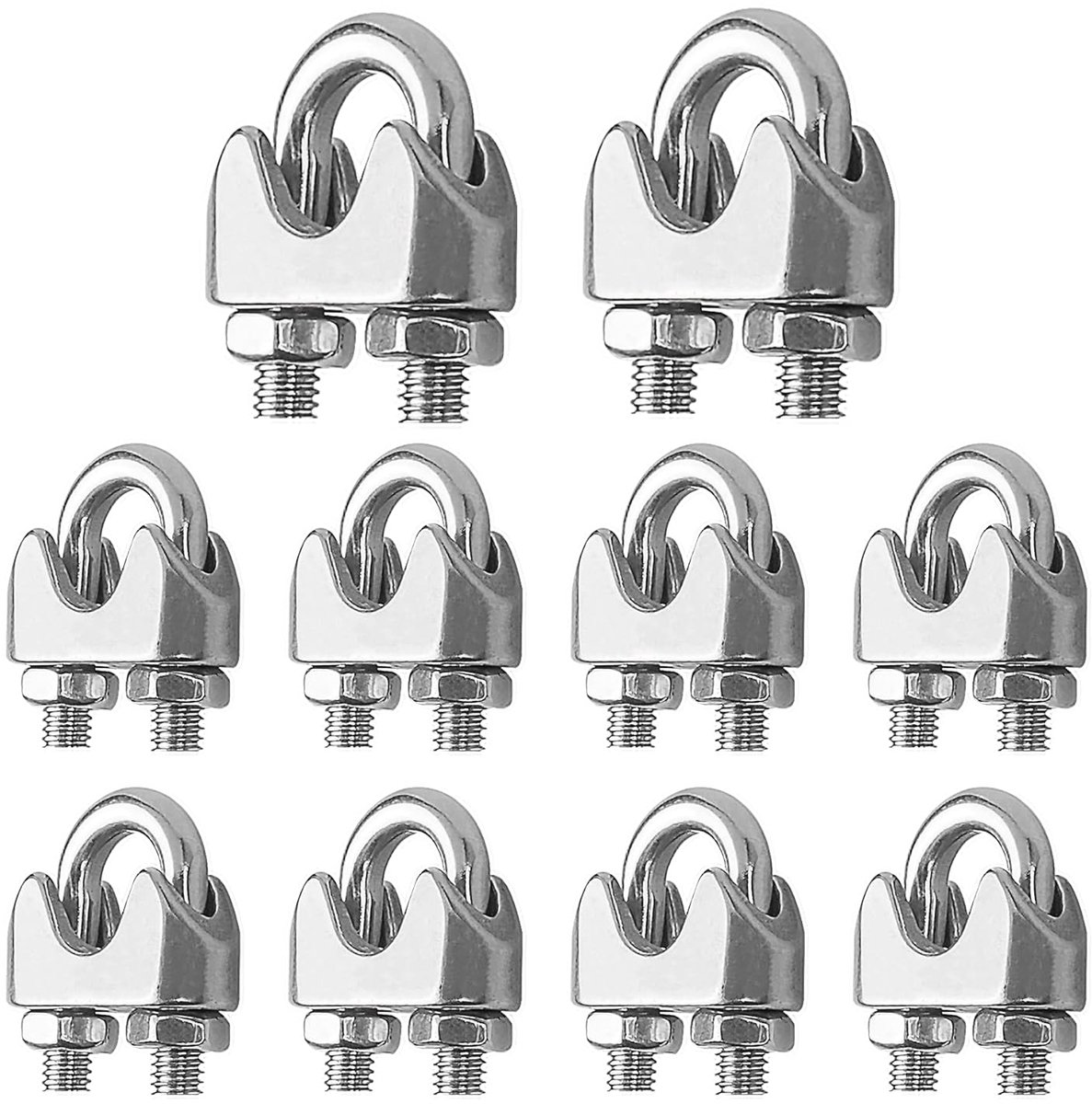 YEYIT M4 Wire Rope Clip 10 Stuks Kabelklem U-vormige Bout Roestvrij Staaldraadklem Kabel Klem U Bolt Draad Touw Klem - ShopVlot