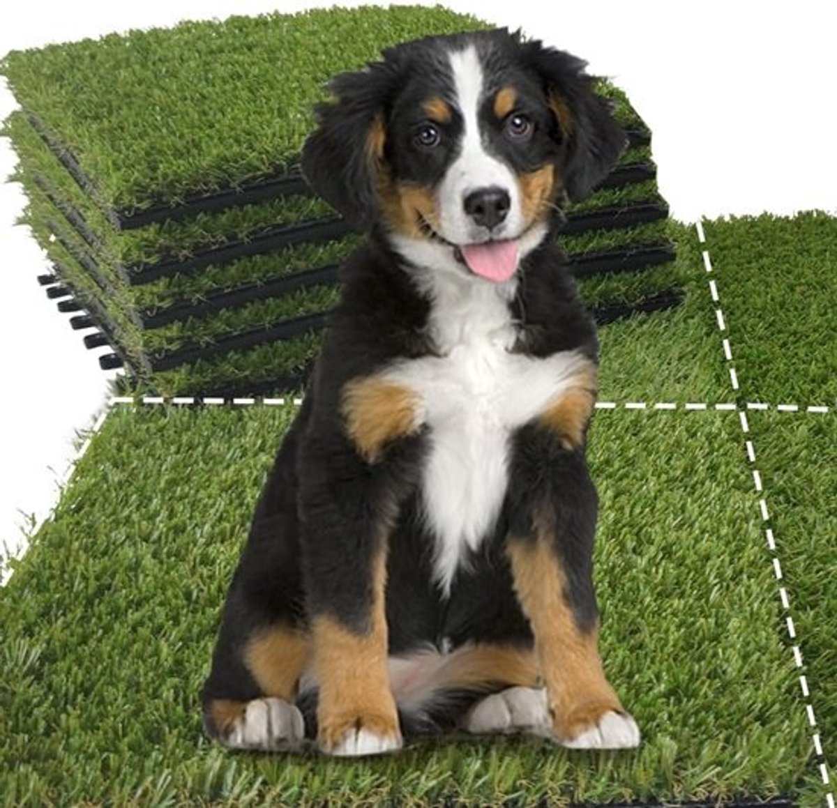 Set van 9 - kunstgrastegels - voor honden - In elkaar grijpend - 30,5 x 30,5 cm - Zelfdoorlatend kunstgras - voor balkon en terras