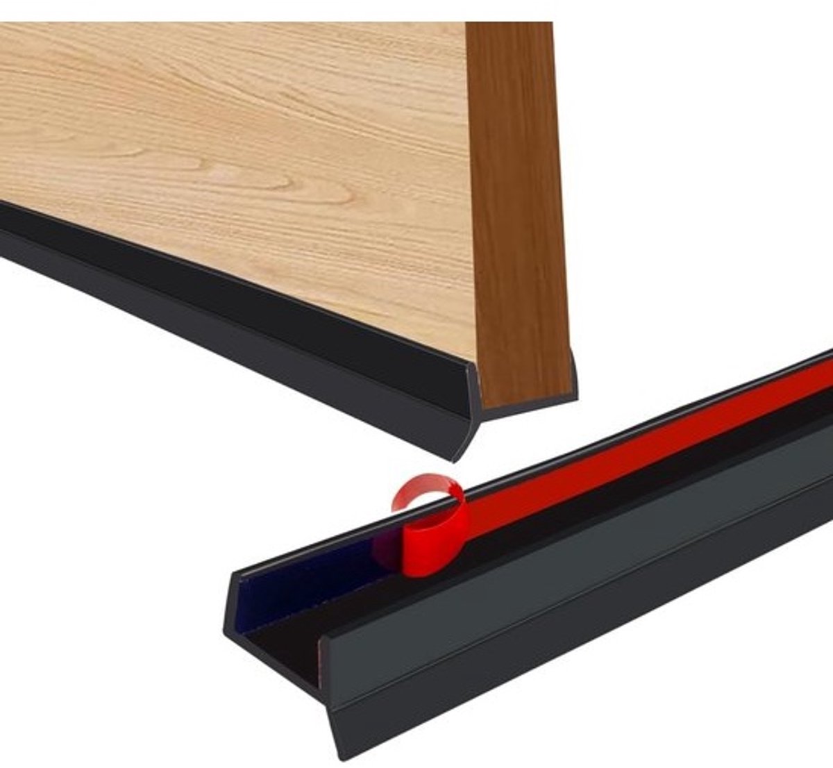 Afdichting voor de keukenplint - Sokkelprofielstrip - Afwerking voor de keuken - Zeer elastische siliconen - 5 meter - Zwart