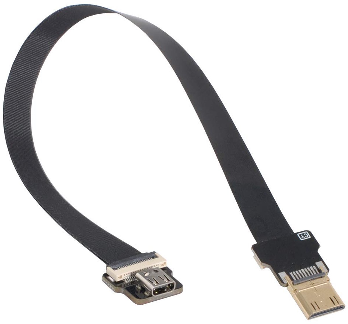 Mini HDMI-stekker naar Micro HDMI socket verlenging FPC platte kabel 1080P voor FPV HDTV multicopter luchtopnames (0,8 M)
