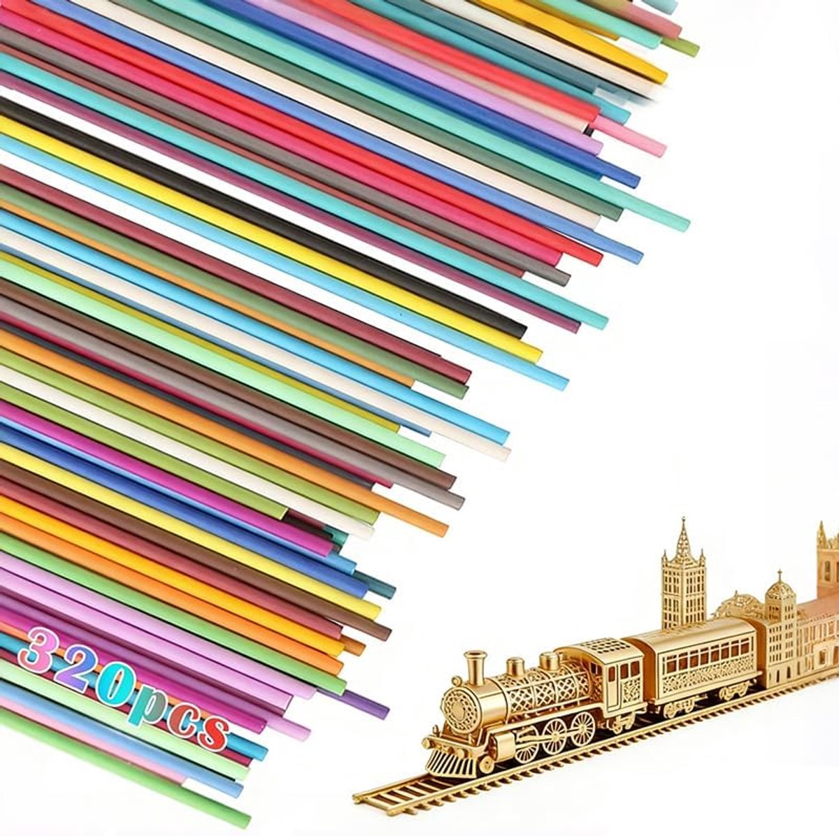 3D-penfilament, 320 stuks, 32 kleuren, 3D doodler pen navullingen, PCL-filament voor 3Doodlers startpen, voor 3Doodler startpennen, navulverpakkingen, 2,5 mm diameter, 15 cm lengte