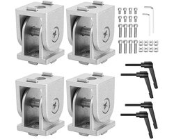 COLFULINE 4 pieces hinged joints, aluminium profile, 20 x 20 cm, groove 6, adjustable angle connector, zinc alloy - ShopVlot