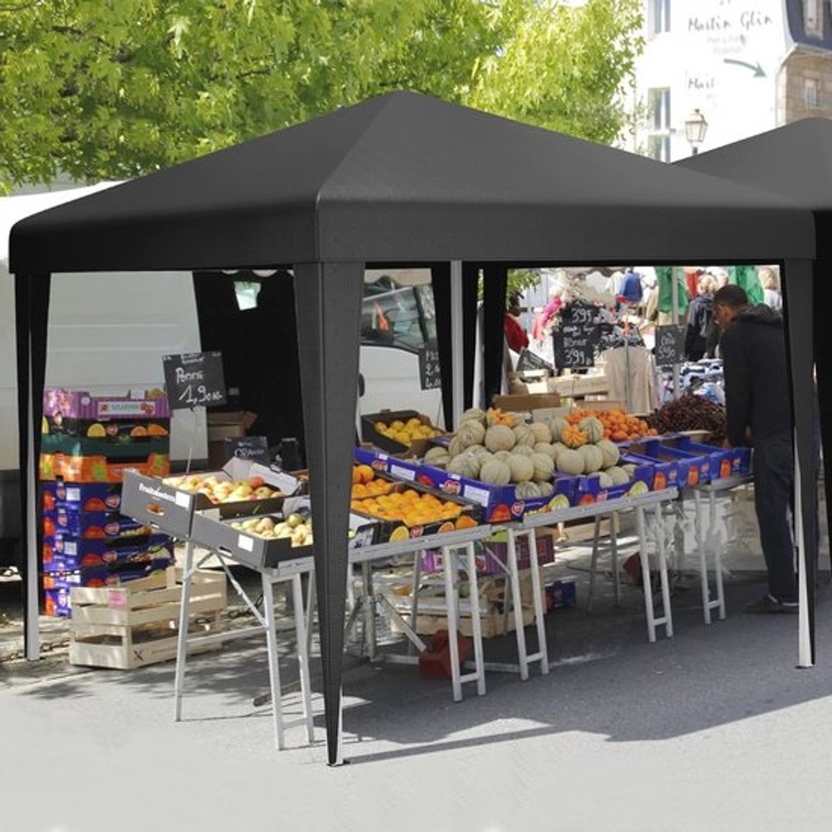 3x3M waterdichte pop-upgazebo - opvouwbaar tuinpaviljoen met UV-bescherming en verstelbare hoogte