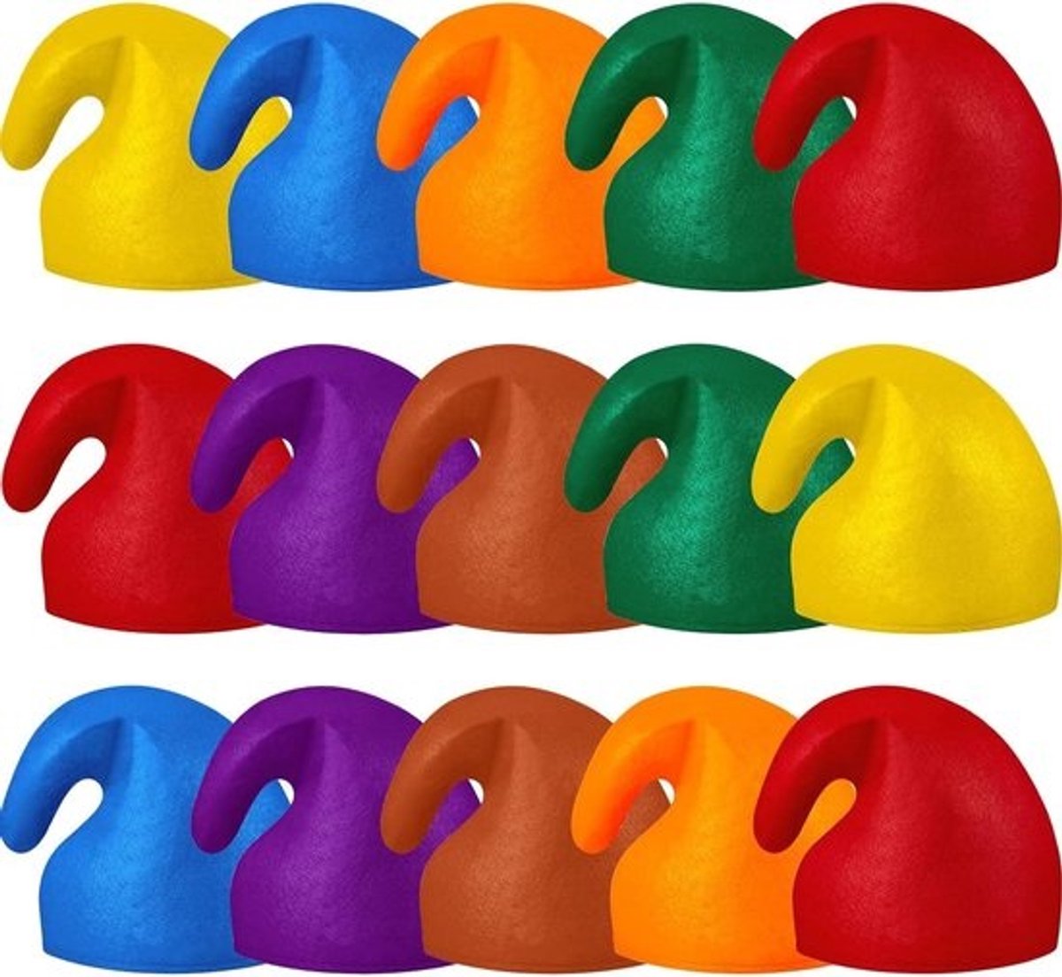 Kleurrijke kabouterhoeden voor volwassenen - Set van 3 - 28 x 31 cm