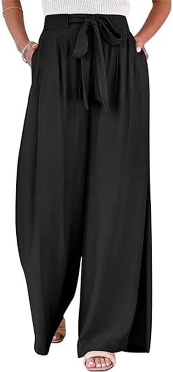 Zomerbroek dames elastisch - verstelbare zakken - brede pijpen - ideale casual look - ShopVlot