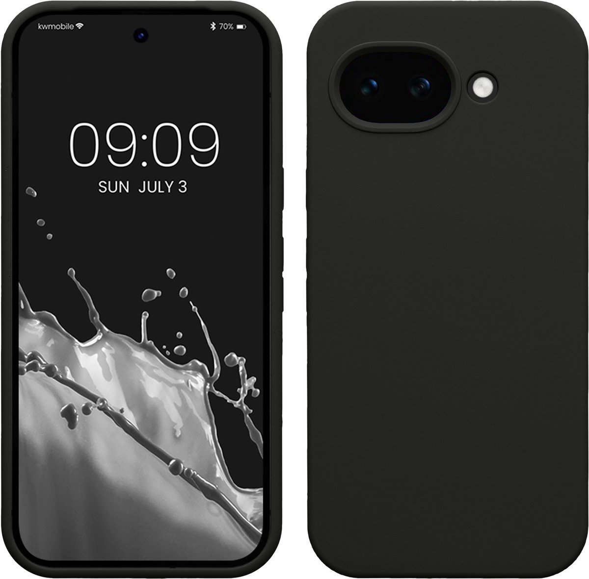 kwmobile telefoonhoesje geschikt voor Google Pixel 10a - Hoesje met siliconen coating - Smartphone case in mat zwart