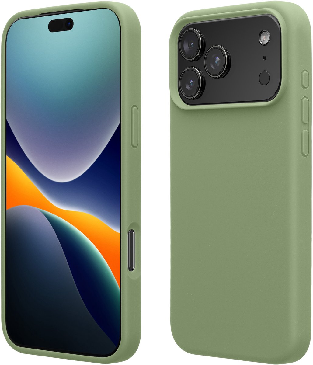 kwmobile telefoonhoesje geschikt voor Apple iPhone 18 Pro / iPhone 17 Pro - Hoesje met siliconen coating - Smartphone case in Pastel mosgroen