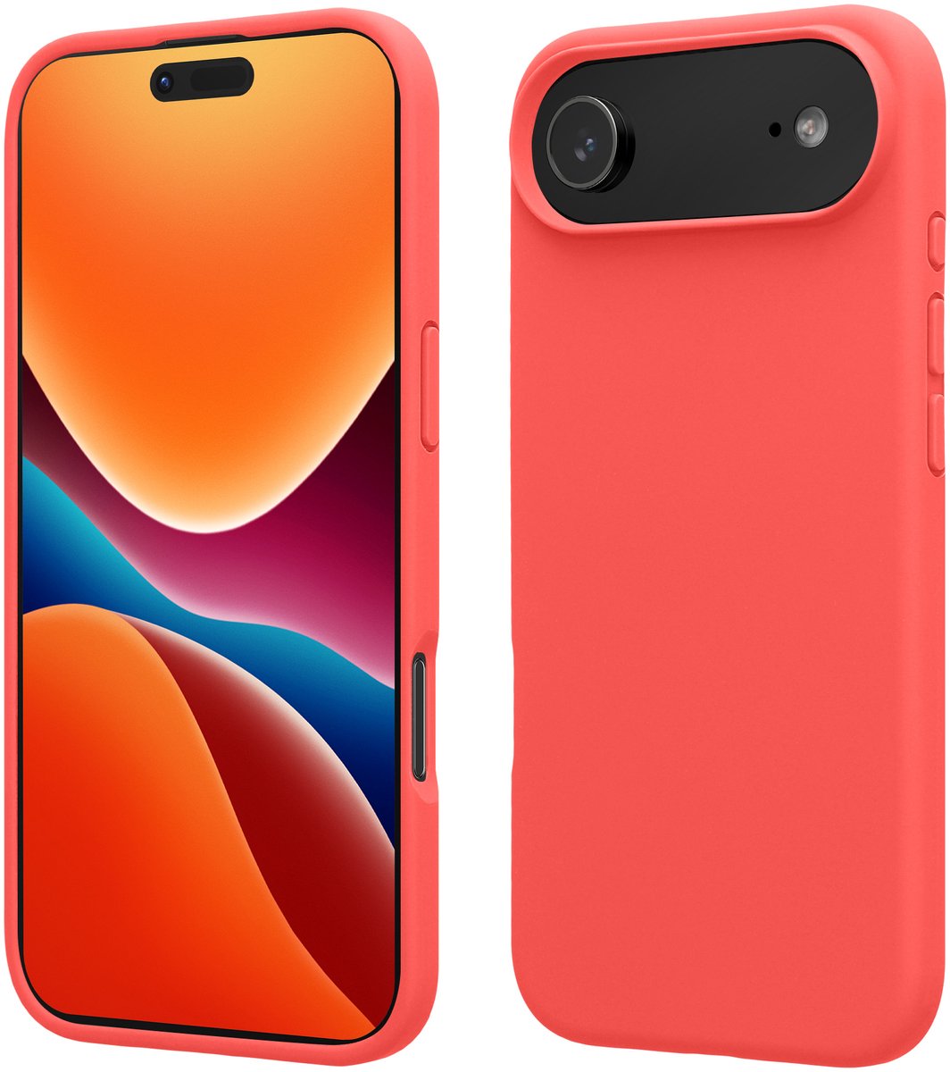 kwmobile telefoonhoesje geschikt voor Apple iPhone Air - Hoesje met siliconen coating - Smartphone case in neon koraal