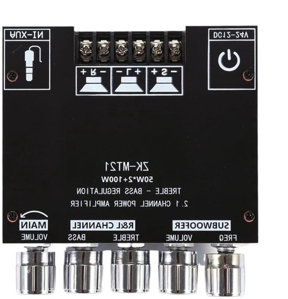 Draadloze audioversterkermodule - Stereoversterkerboard - Krachtig geluid creëren - 2.1-kanaals - met subwoofer - 100 W vermogen - Zwart