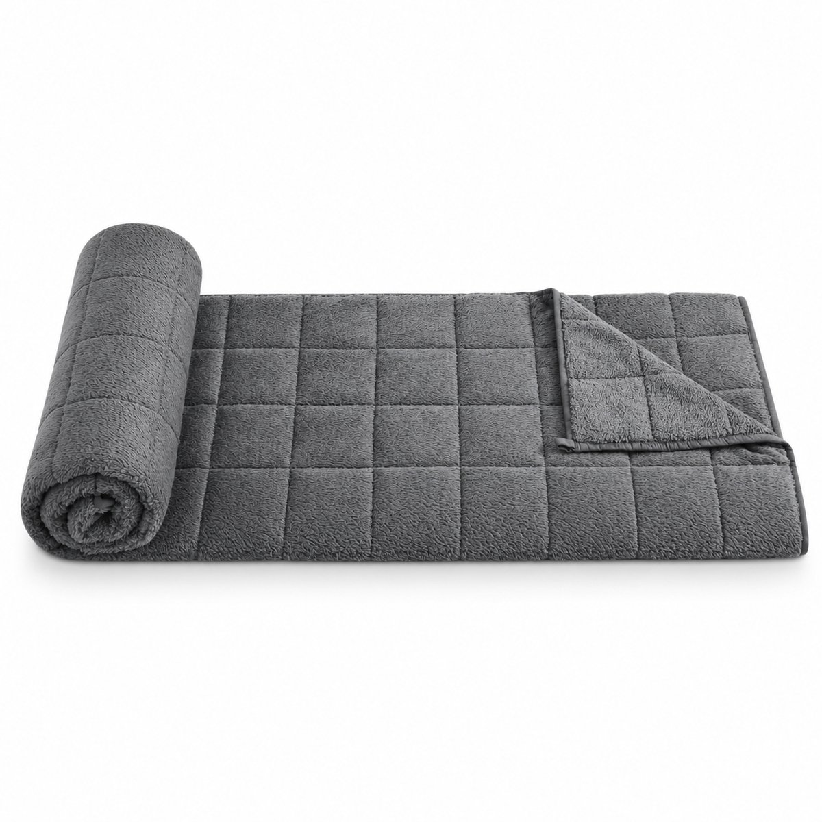 Vurnomi Verzwaringsdeken - Deken - Weighted blanket - Slaapdeken - Zwaartedeken - Polyester - 8KG - Fleece deken 150 x 200- Grijs