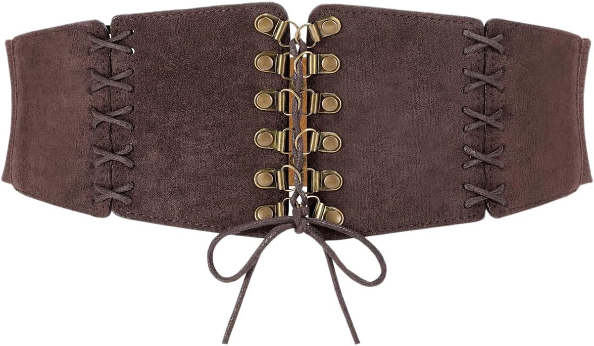 Women's Corset Belts Lace Up Bonded Wasp Belt Retro Elastic Wide Belt Belt Costume Waist Belt Women Body Cinch Wasp - ShopVlot