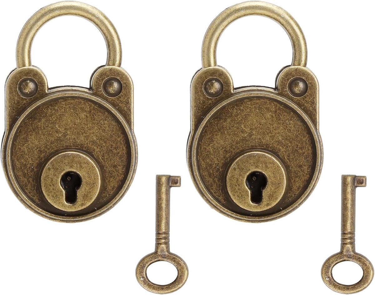 Vintage Decoratieve Hangslot Set met Sleutel, Retro Beer Vorm, Bronzen Mini Hangsloten voor Interieurdecoratie, 4.5 x 2.8 x 0.8 cm, Unieke Retro Sleutelslot voor Creatieve Projecten