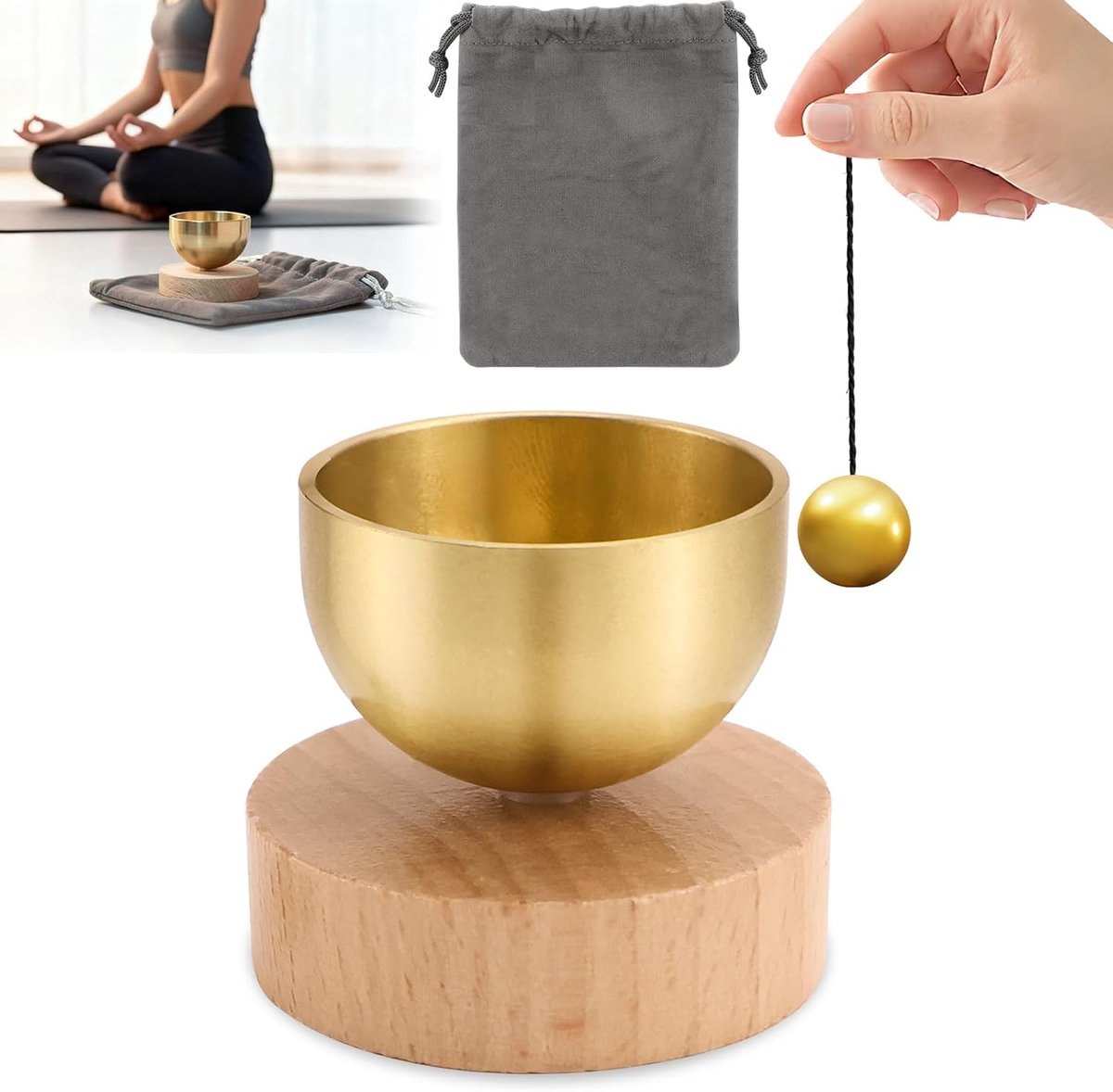 Zingen kom set - handgemaakt koperlegering - pure resonantie - bevorder ontspanning - ShopVlot