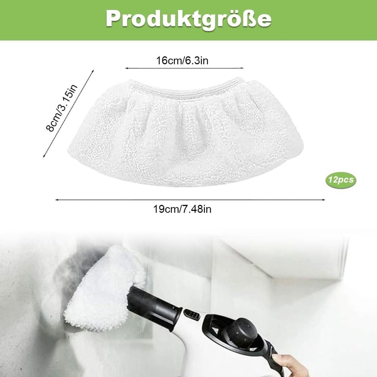 Set van 12 Microvezeldoeken voor Stoomreinigers - Vervangdoeken en Handgereedschap Accessoires voor Efficiënte Reiniging