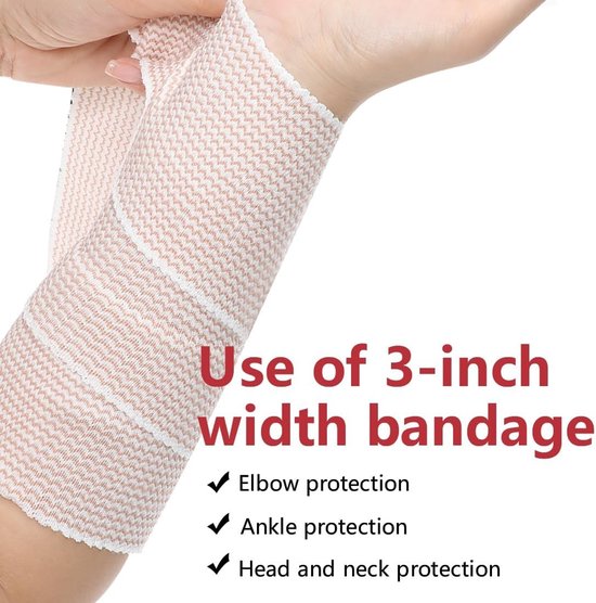 Premium Compressiewondenbandages 6 Rollen 7.5cm Zelfsluitende Elastische Wikkels voor Pols en Ellebogen, Herbruikbare Verbanden voor Blessures en Ondersteuning — afbeelding 2