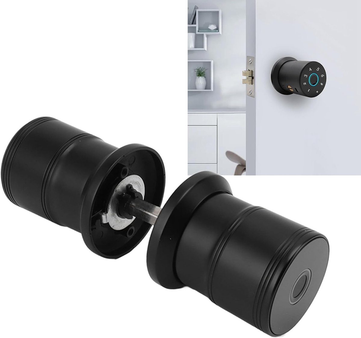 Fingerprint Door Knobs Door Smart Lock Semiconductor Intelligent Door Locks For 40 To 60CM Thick Doors Office - ShopVlot