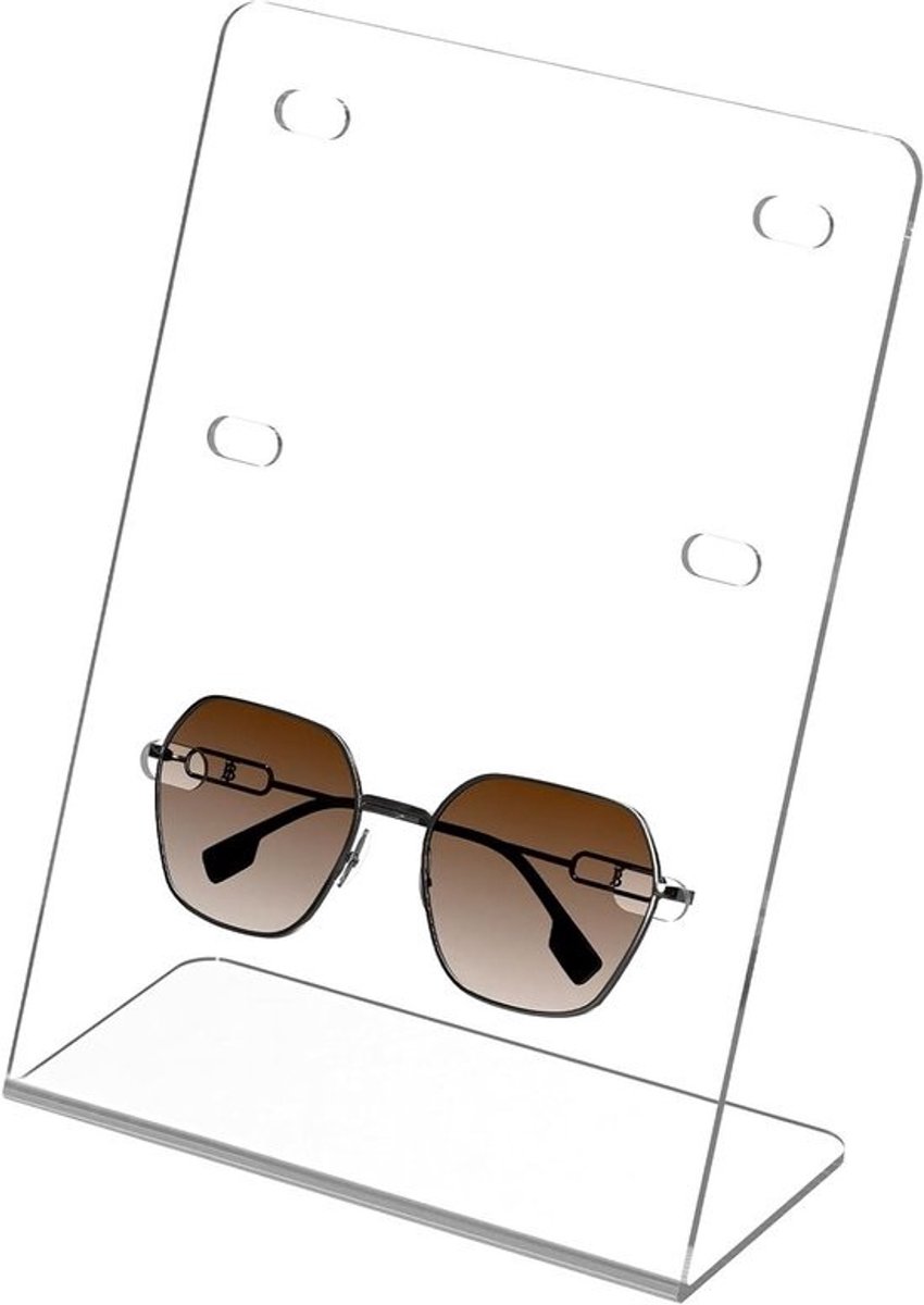 Allecto- Grote standaard voor zonnebrillen - Display van acryl - Transparant - Voor op het bureau - Opbergruimte voor zonnebrillen - Geschikt voor diverse modellen - XXL-houder voor veilige opslag van designerzonnebrillen