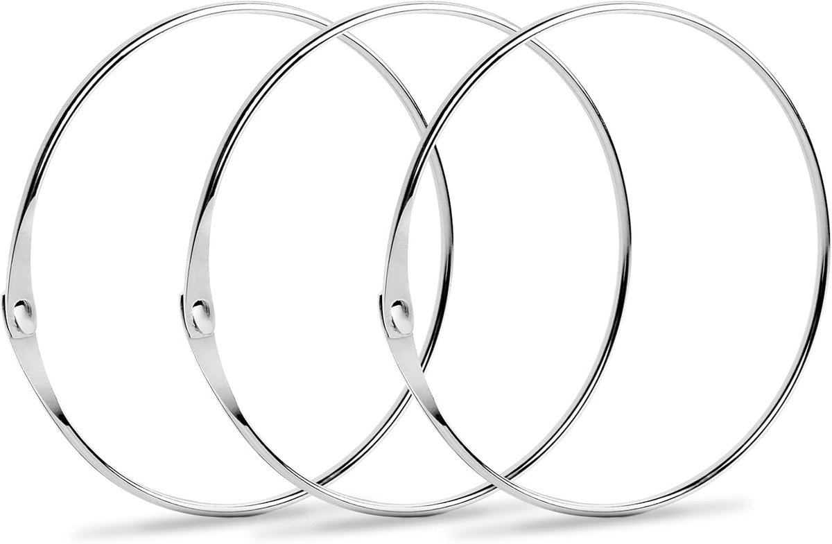 3pcs Goods Rings Key Ring Large 150mm Nickel Plated Metal Book Rings Silver Notebook Rings Metal Round Binding Rings - ShopVlot