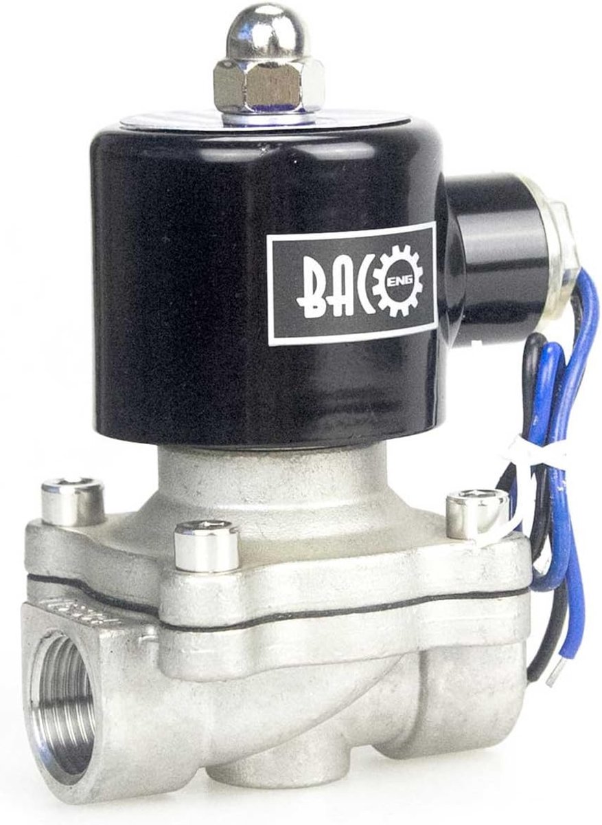 BACOENG AC230v 1/4 1/2 3/4 1 inch br/stainless steel electric solenoid valve water air gas NC 1/2" Edelstahl NC - ShopVlot