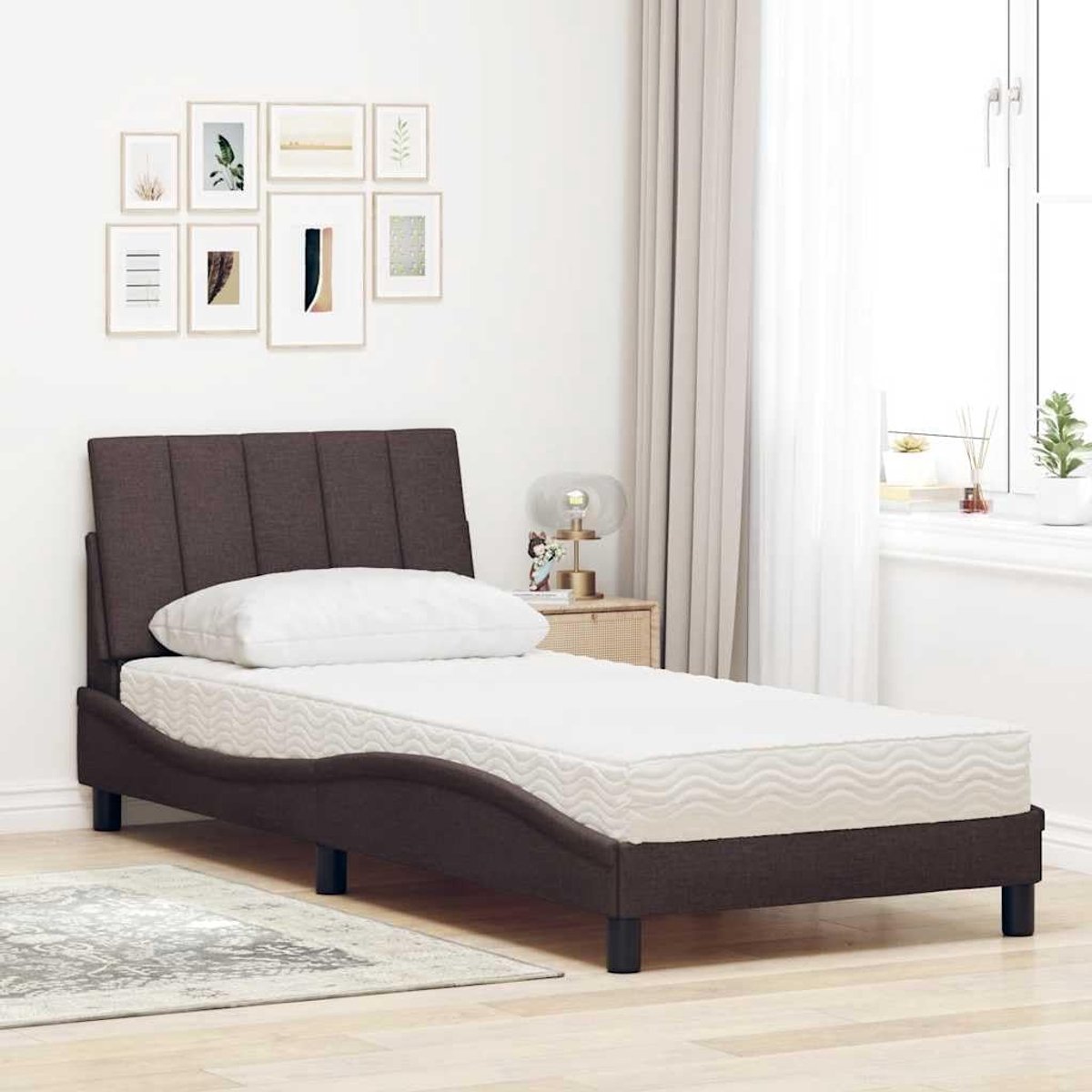 Schuimmatras lattenbodem 80x200 cm Donkerbruin