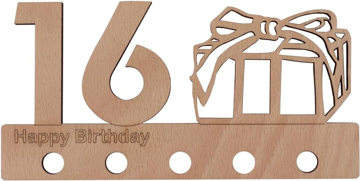 16e verjaardagscadeaus voor meisjes en jongens, origineel grappig houten geldcadeau, 16e decoraties, creatieve verjaardagscadeaus voor een jubileumfeest