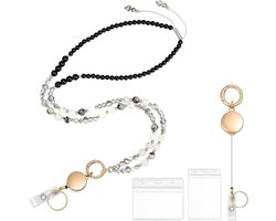 Retractable Lanyards for ID Badges and Keys, Black Onyx