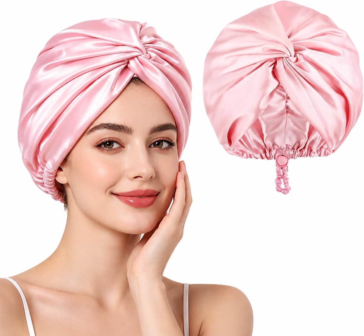 Kap om te slapen, verstelbare haarkap voor de nacht, slaapmuts, zijde voorkomt kroes en haarbreuk, voor dames, geschikt voor alle maten en haartypes