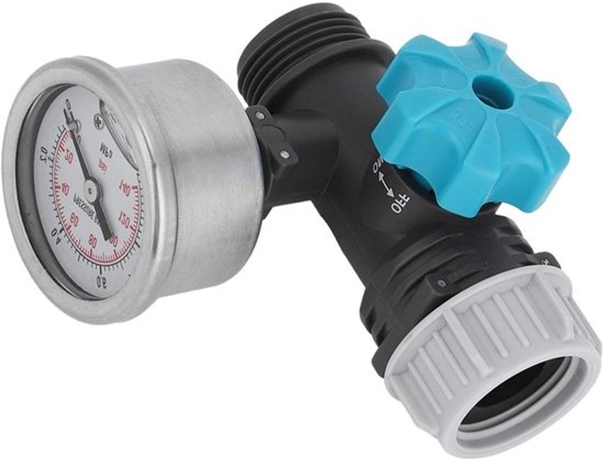 Pom-drukventiel met manometer - voor irrigatieregelaar en tuinbesproeiing