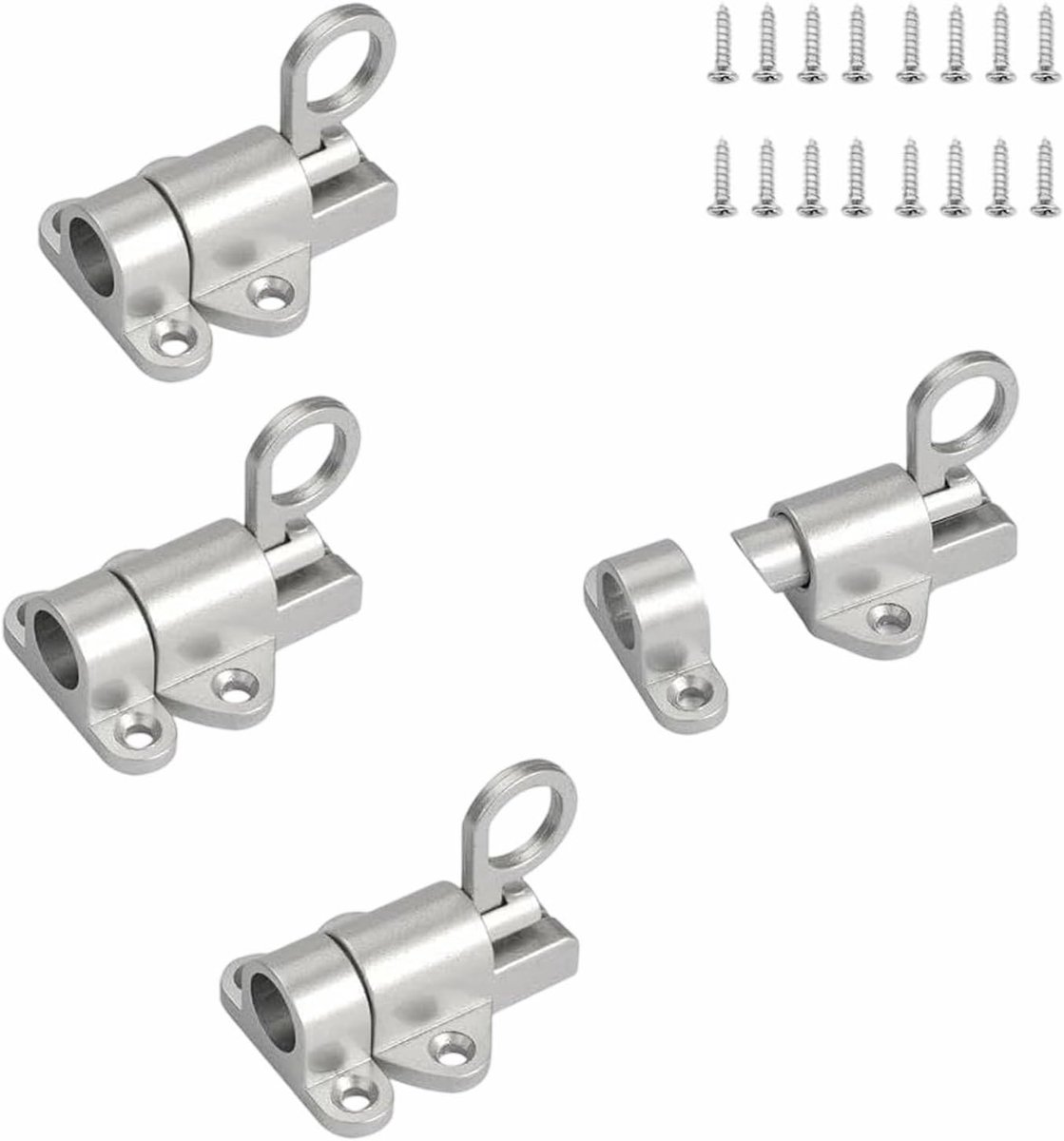 4 Pcs Automatic Locking Door Lock Automatic Spring Lock with Screw, Small Spring Locking Lock for Windows, Cabinet - ShopVlot