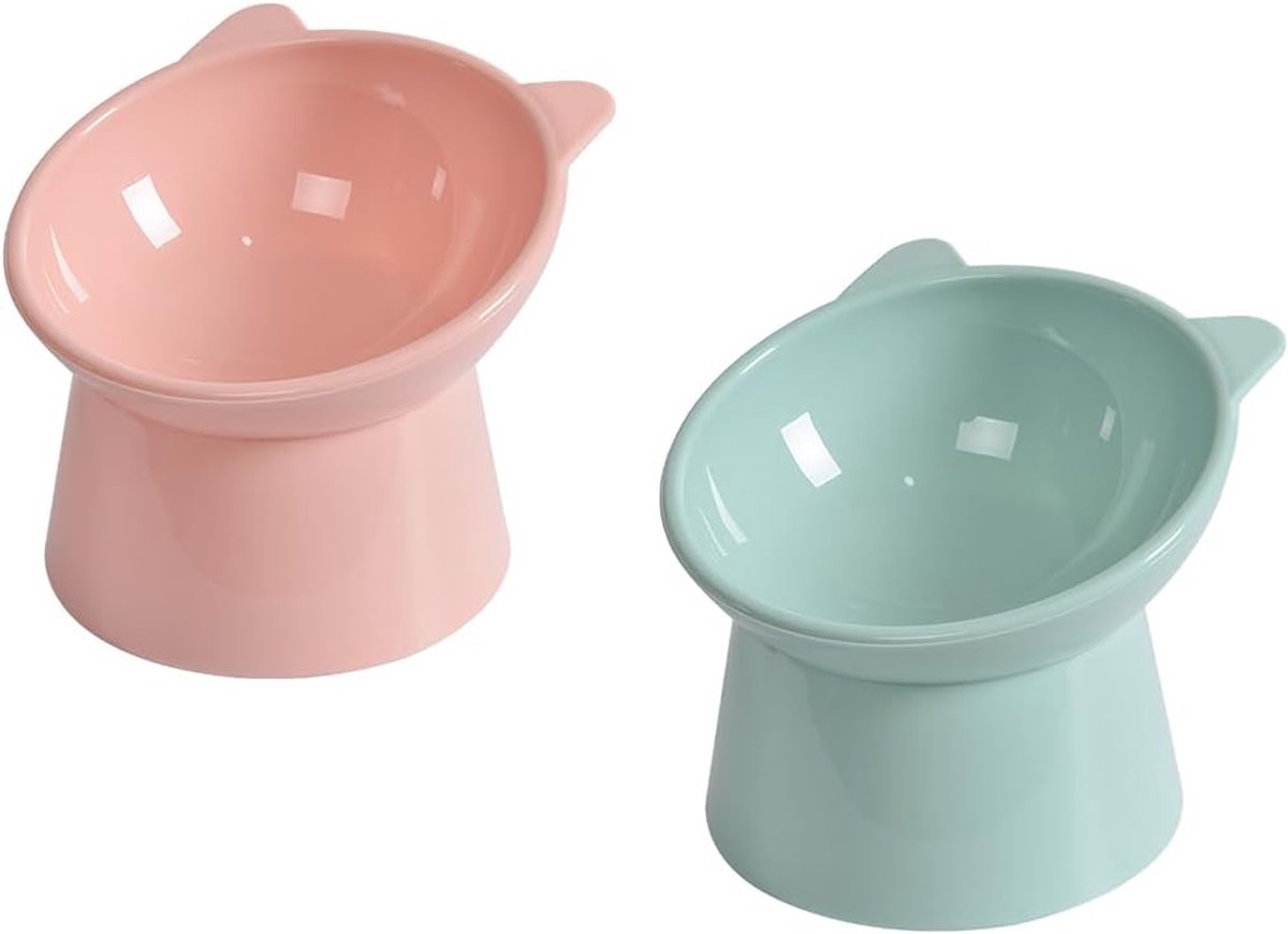 Voerbak Oblique Design - 2 stuks - Antislip - Perfect voor katten en honden - ShopVlot