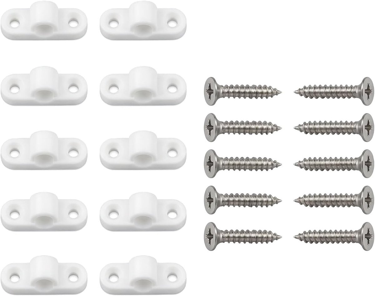 10 stuks kunststof wandogen voor caravan en camper, wit, 8 mm boorhouderopening, ideaal voor tenten en camping - ShopVlot