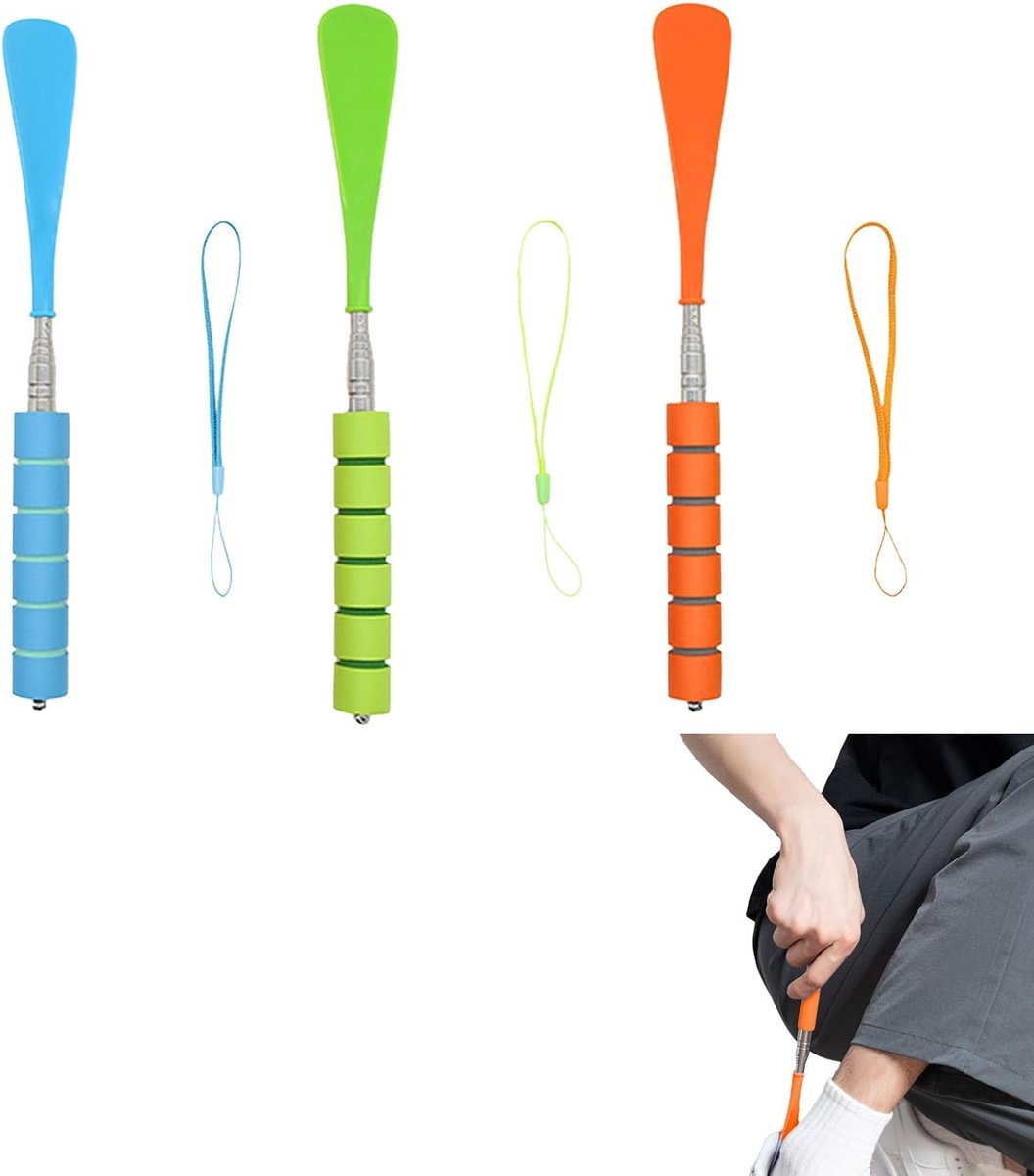 Schoenlepel telescopisch 30-71 cm - verstelbaar - zwart ergonomisch handvat - ideaal voor ouderen - ShopVlot