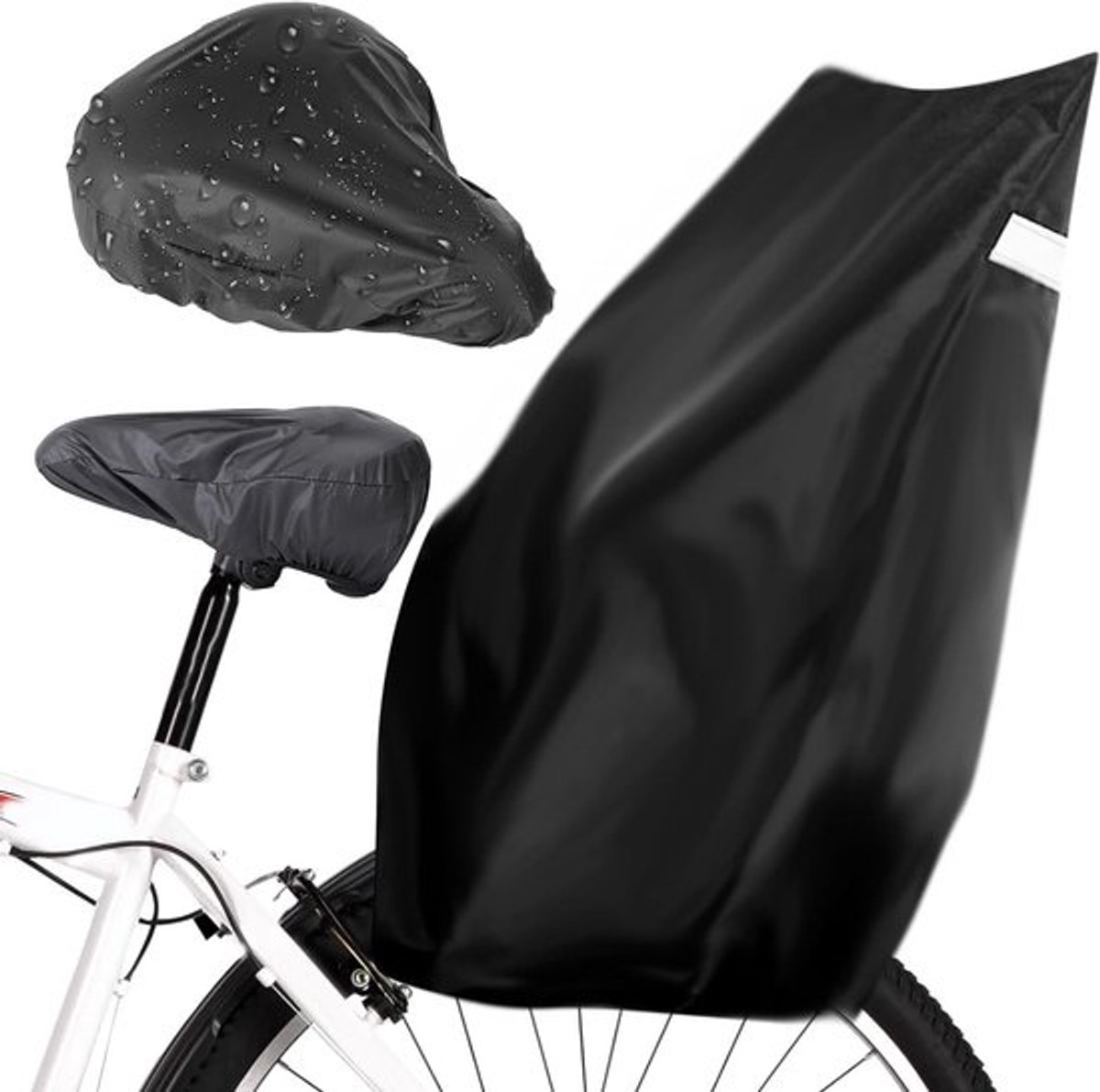 Regenhoes voor kinderzitje - Afdekking voor fietsstoel - Bescherming voor fietsen - Universeel en waterdicht - 85 x 65 x 55 cm - Zwart