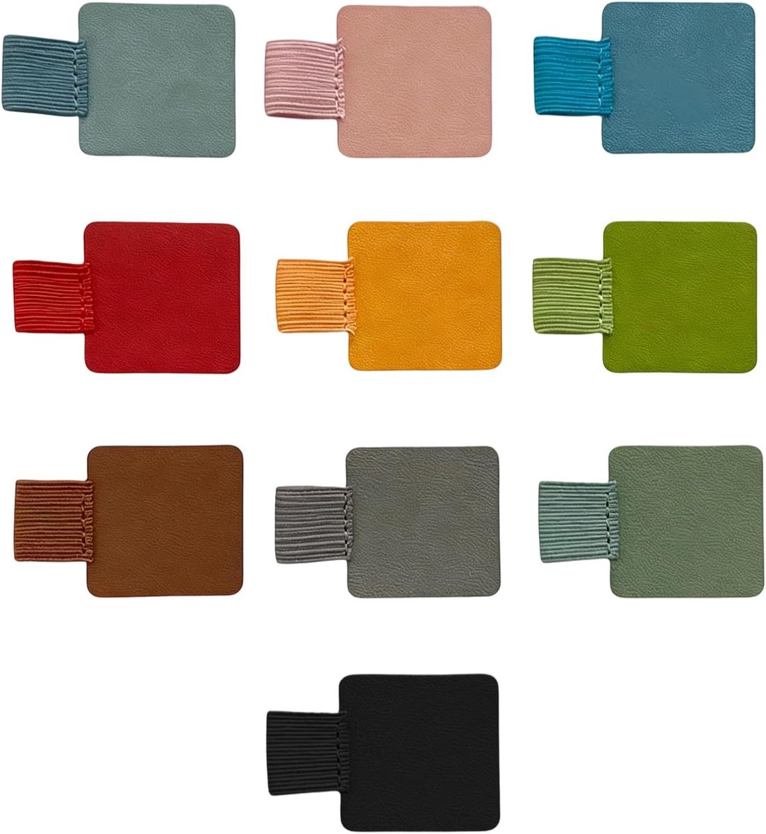 Penhouder zelfklevend 10 stuks - PU leer - 10 kleuren - perfect voor notitieboek - ShopVlot