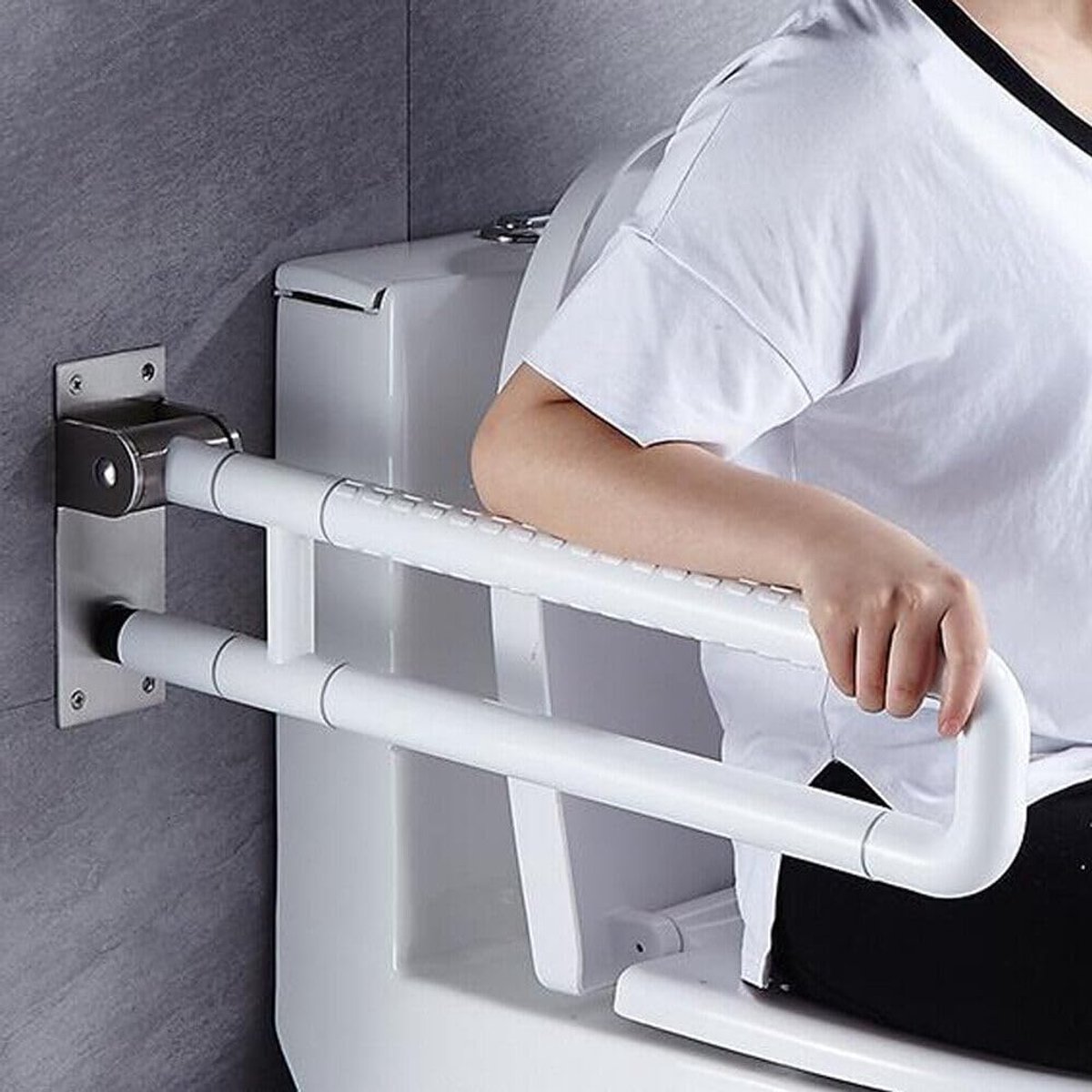 Toilet, inklapbaar, toilethouder, steun, opstahulp, veiligheidsgreep, wandmontage, roestvrij staal, 250 kg, voor thuistoiletten, badkamers, verzorgingstehuizen