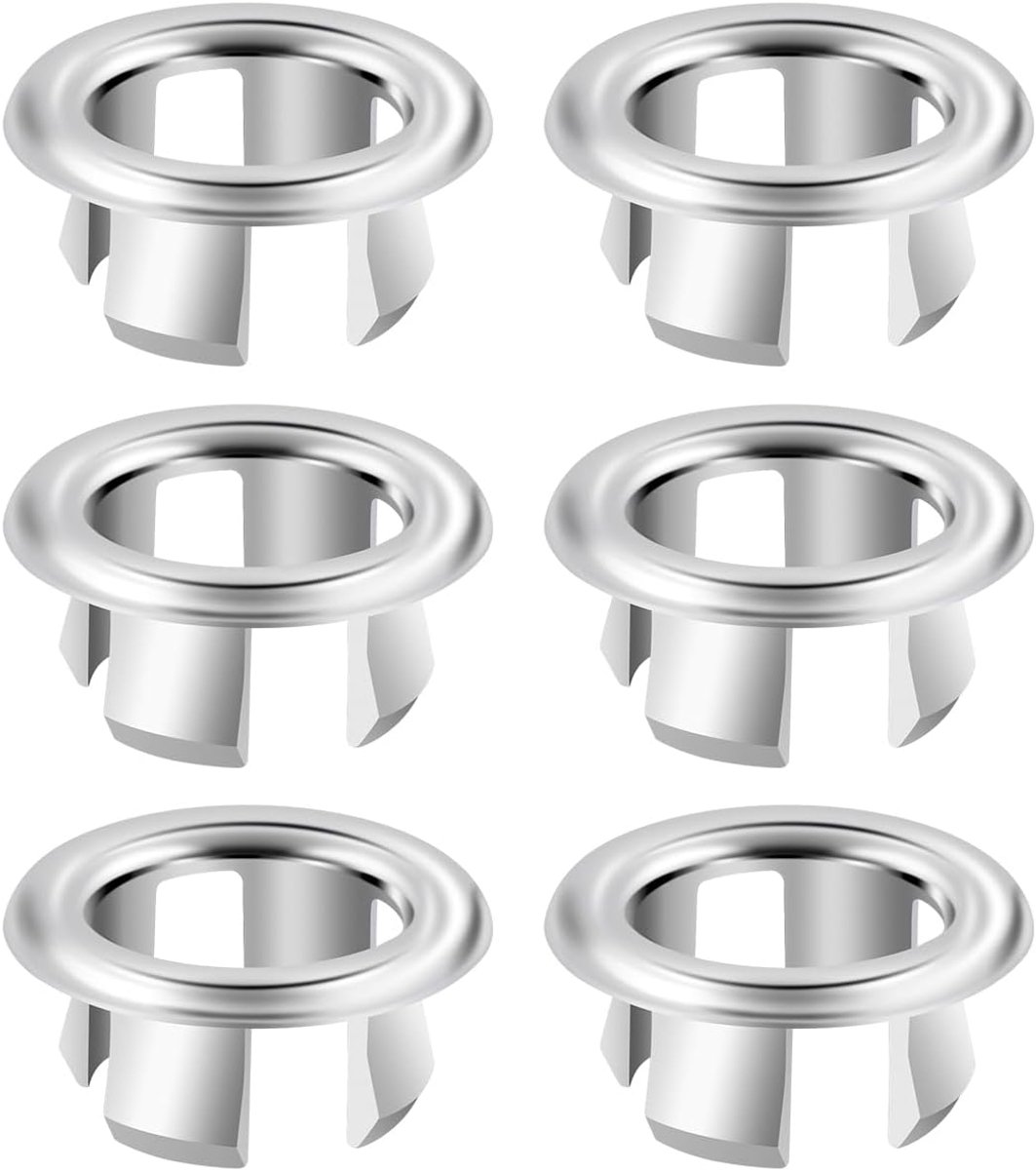 6 stuks universele wastafel rozet overloop afdekking accessoires, zinkstop ring overloopafdekking trimmen afvoerdop voor wastafel gat keuken, badkamer