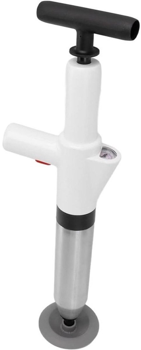 Allecta - Handmatige pneumatische baggeruitrusting voor toilet, pijpriool en afvoerputje - Vormvast materiaal - Reinigingspistool met 3 accessoires